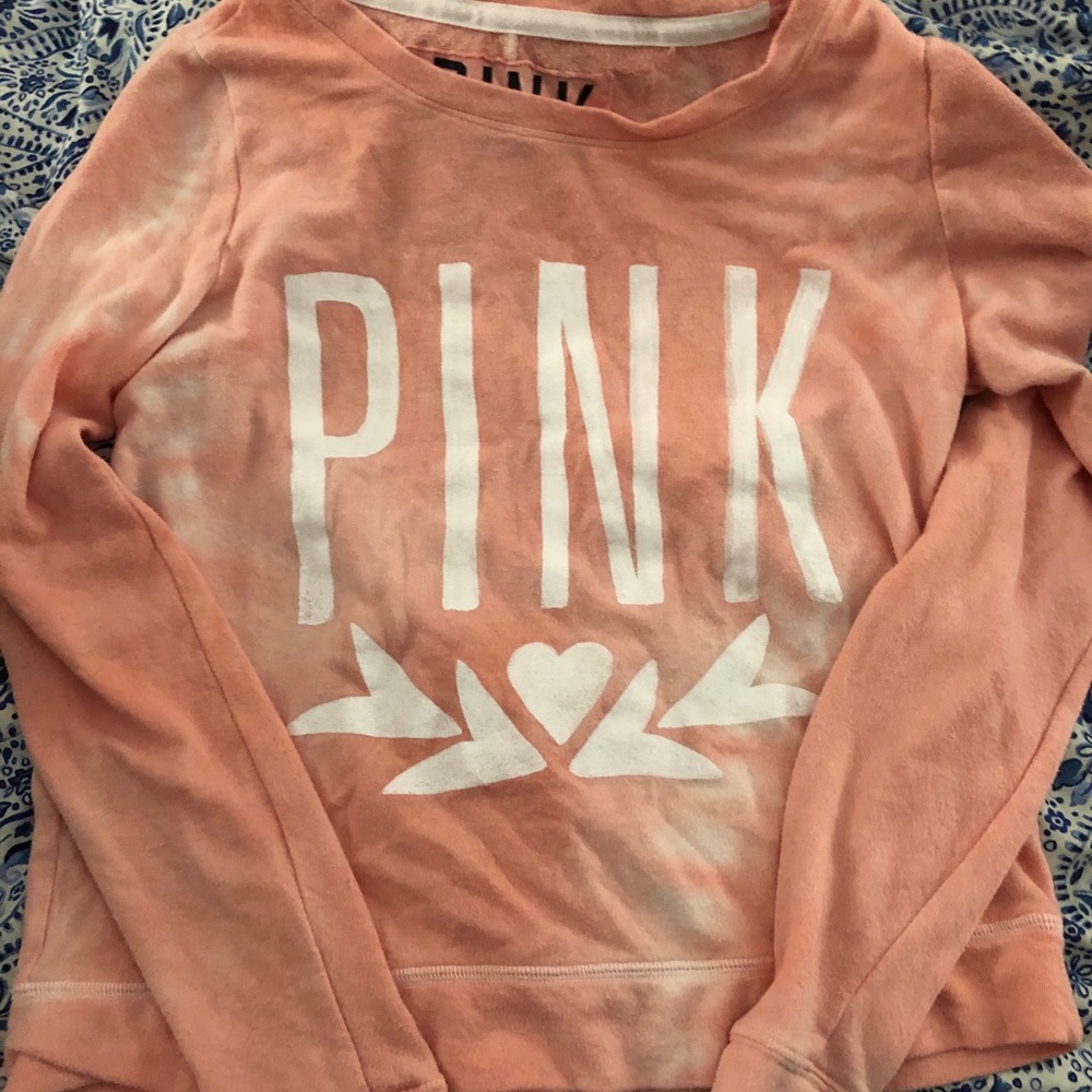 vs pink tie dye lightweight long sleeve size xs